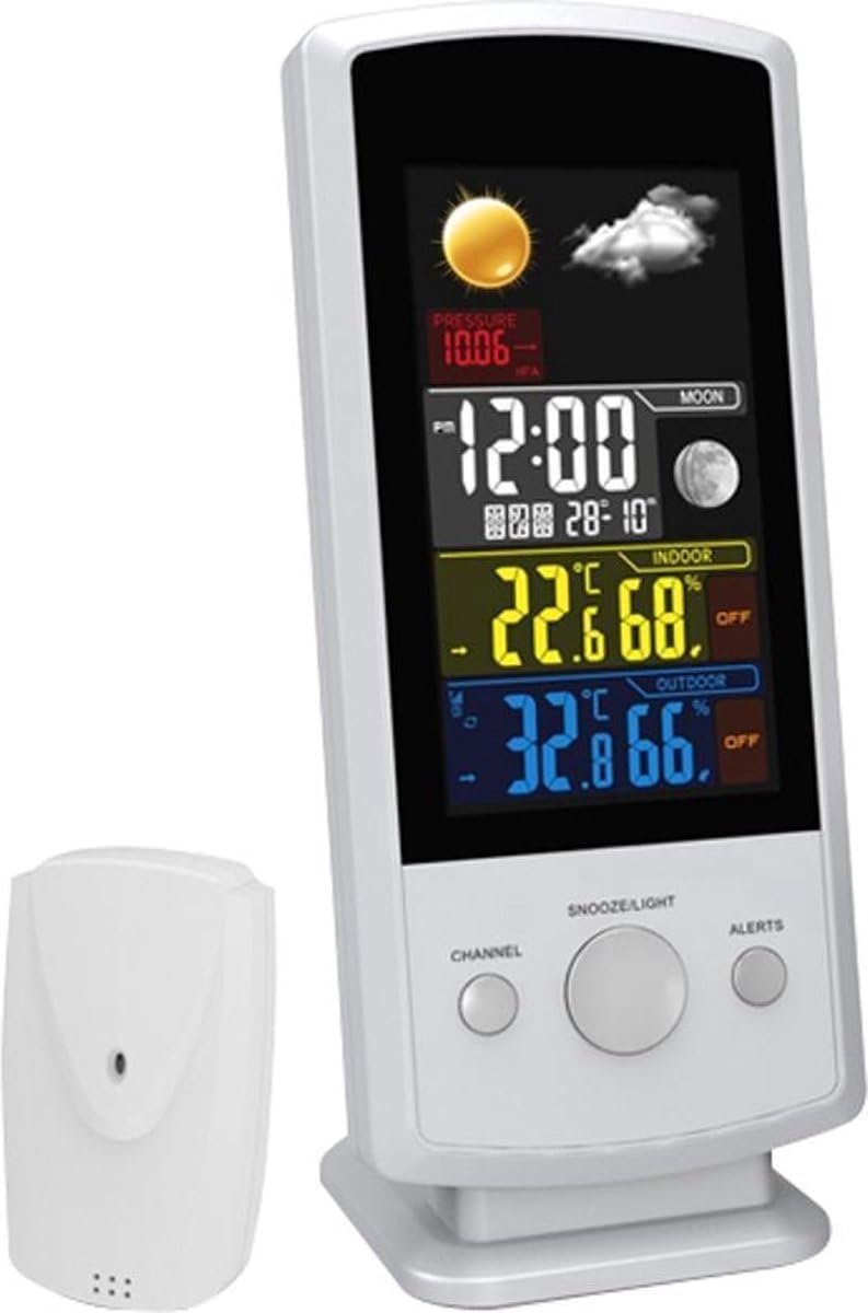Digitaal Weerstation met Binnen- en Buitentemperatuur, Luchtvochtigheid en Weersvoorspelling