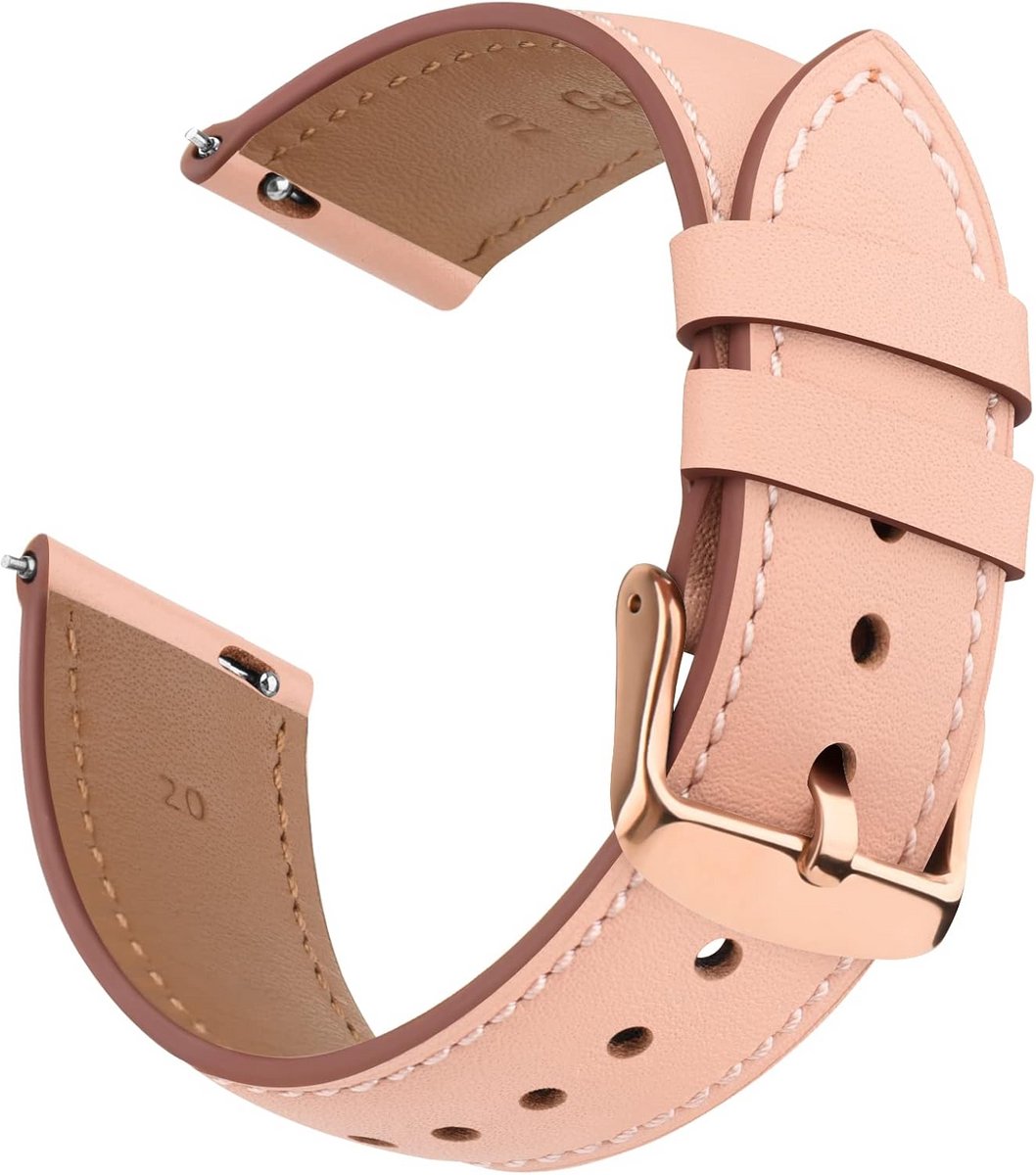 Leren Horlogeband 20 mm voor Smartwatch - Universele Armband voor Dames en Heren