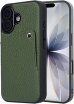 Selencia Hoesje - Geschikt voor Apple iPhone 17 - Backcover met Pashouder - Sage Green