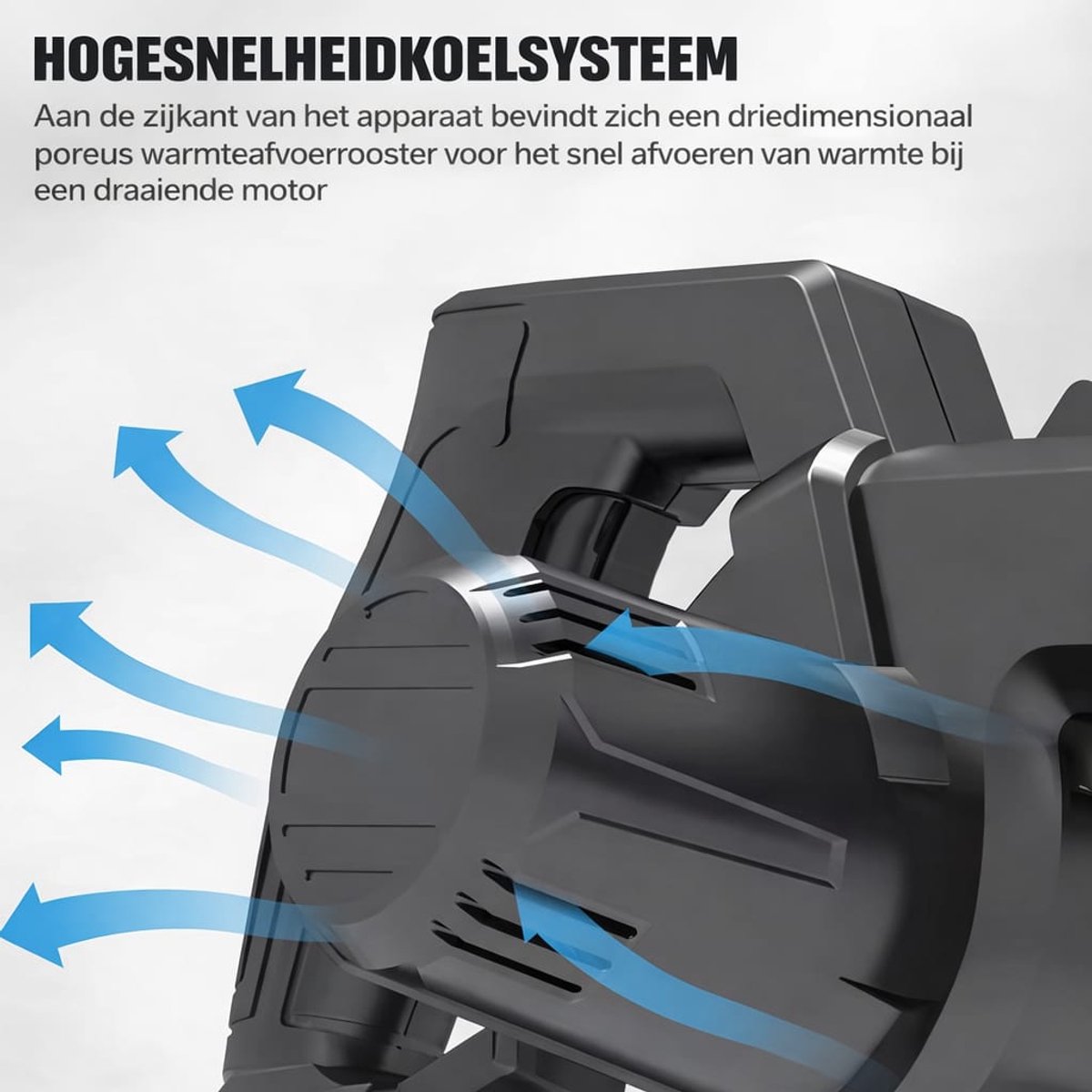 2-in-1 Accu Bladblazer & Stofzuiger 18V – Borstelloze Motor – Inclusief 4.0Ah Accu & Snellader – Lichtgewicht & Krachtig – foto 6