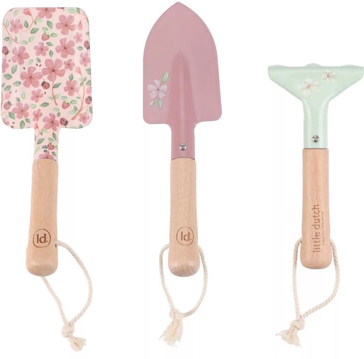 Little Dutch - Fairy Garden Tuingereedschapset - Buiten Speelgoed - Roze - Zandbakken & Accessoires - Tuinieren - Harkjes