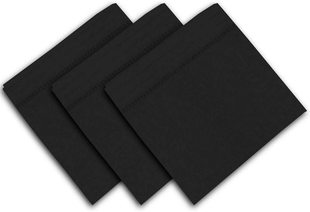 Set van 4 Tafelmatten Zwart Katoenmix 45x45 cm