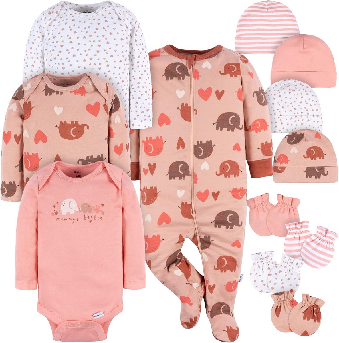 12-delige Baby Geschenkset – Startpakket Kleding en Accessoires voor Jongens en Meisjes | 100% Katoen