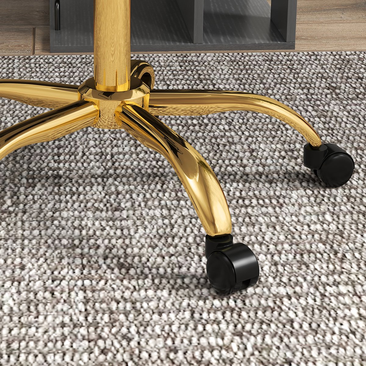 Vinsetto Bureaustoel Polyester Staal Wit 58L x 56B x 68-76H - afbeelding 2