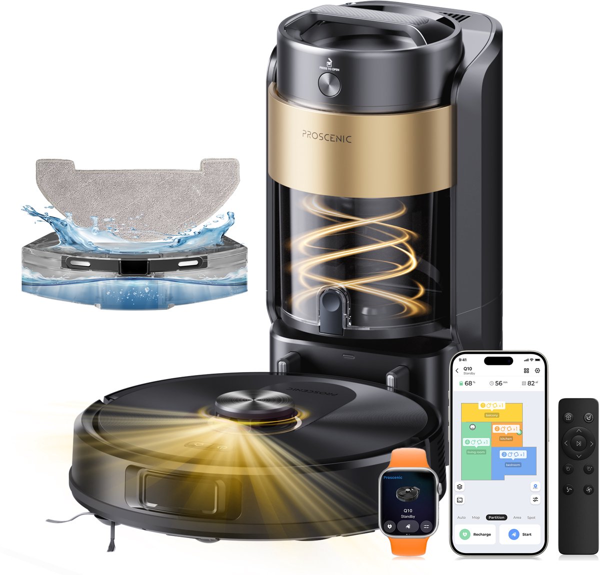 Proscenic QQ20 Plus Robotstofzuiger met Dweilfunctie