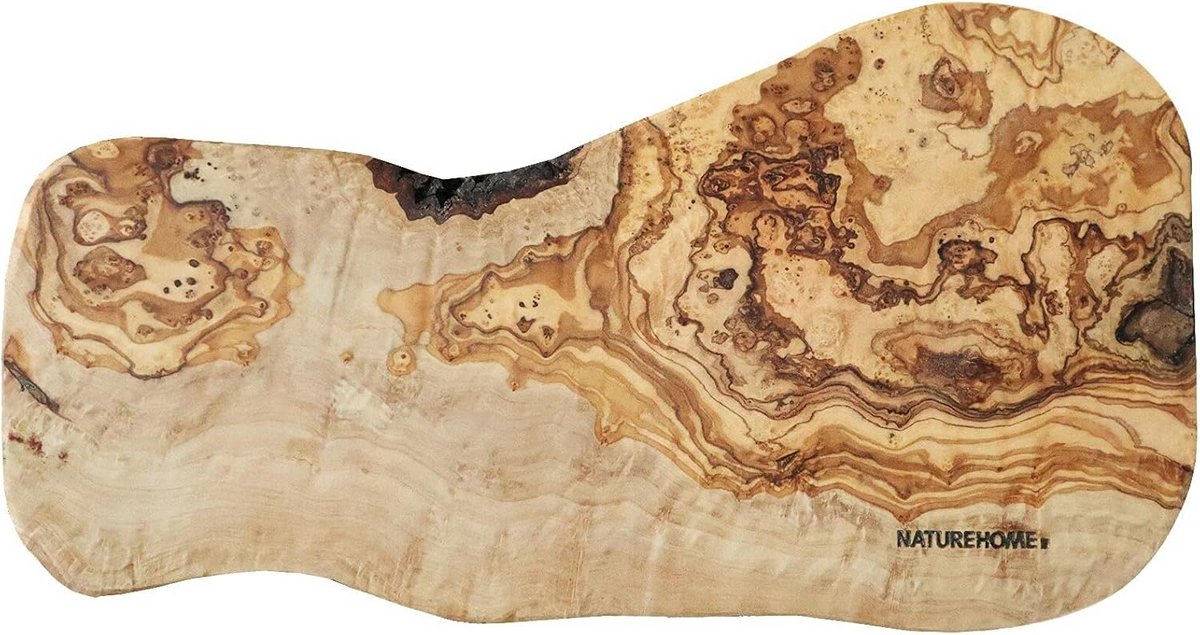 Rustieke Ovale Houten Serveerplank van Olijfhout - Ca. 30 cm - Duurzame Snijplank