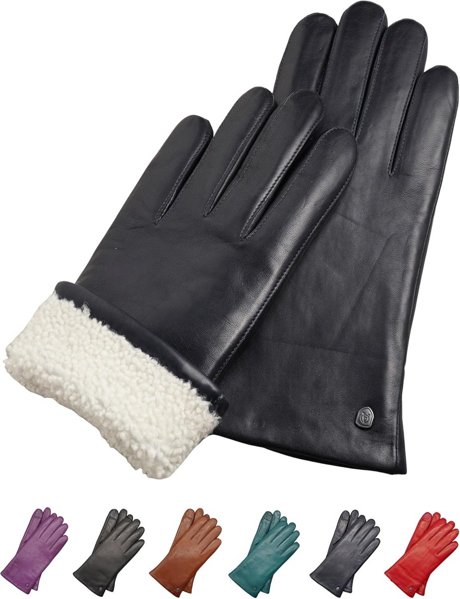 Leren Handschoenen Dames met Touchscreen Bediening - Italiaans Nappaleer en Lamsvel Voering