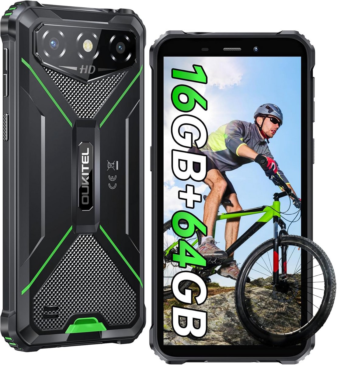 Robuuste Onbreekbare Smartphone - 16GB RAM, 64GB Opslag, 6300mAh Batterij, IP68 Waterdicht
