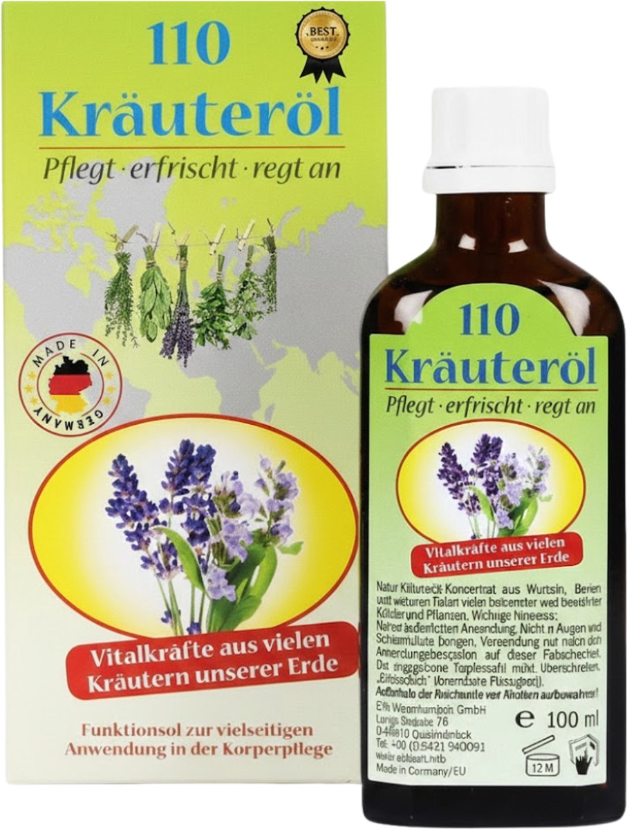 110 Kruidenolie - Kruidenplanten - Kräuteröl olie - 100ML - Massage Olie