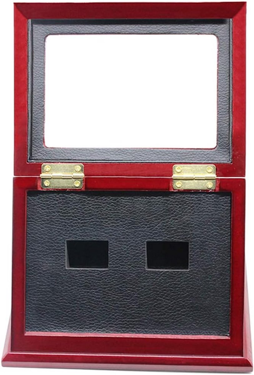 Houten Presentatiekoffer voor Kampioensringen met 2 Vakken