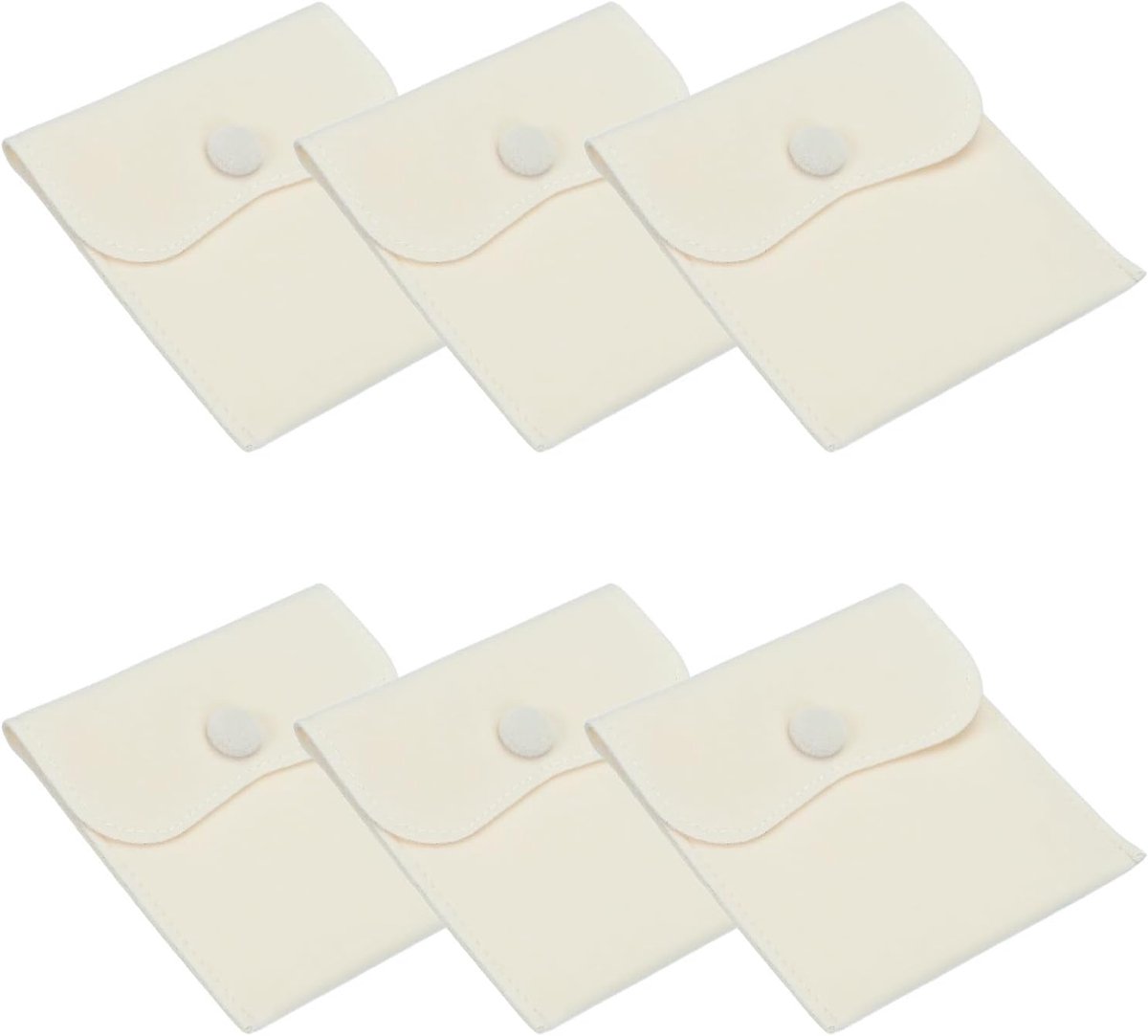 4x4 inch sieraden zakje - 6 stuks zachte fluwelen zakjes met drukknop - draagbare opslag voor ringen ketting armband oorbel horloge - geel