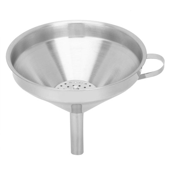Plastic RVS Trechter met Brede Opening - 20 Cm - 17×15×13 - Zilver | bol