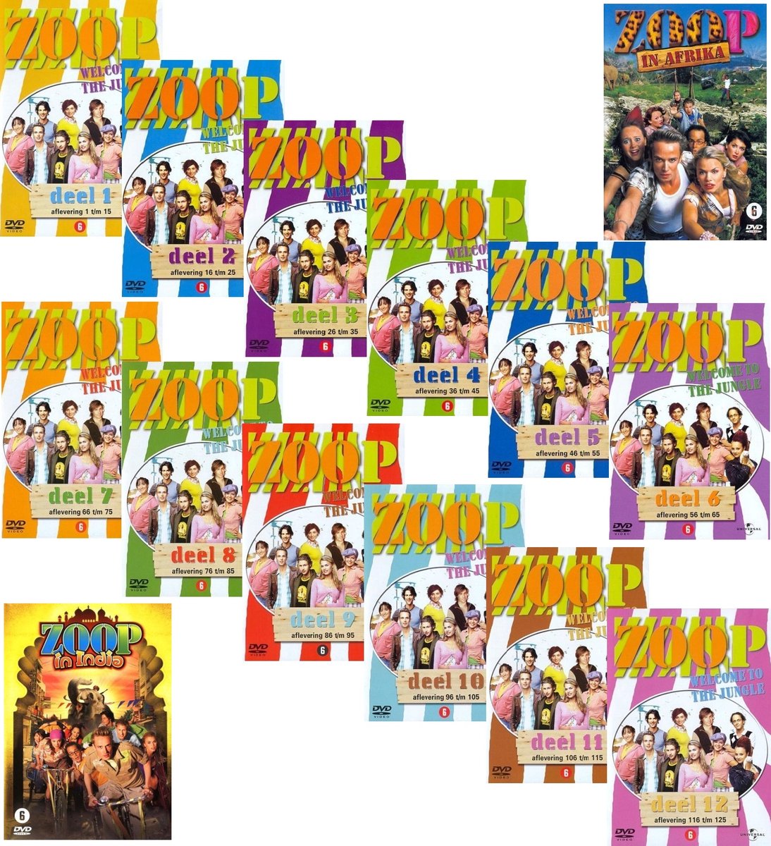 Zoop deel 1 t/m 12 + 2 films zoop in Afrika - zoop in India ( voordeel set )