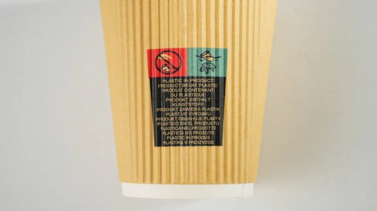 500x Koffiebeker dubbelwandig Ripple Wall 12oz 350ml bruin Koffiebekers - Theebekers - Drinkbekers - Wegwerp Papieren Bekers - Reizen - Picknicks - Kamperen Hoogwaardige Lekvrije Kartonnen Bekers — afbeelding 2