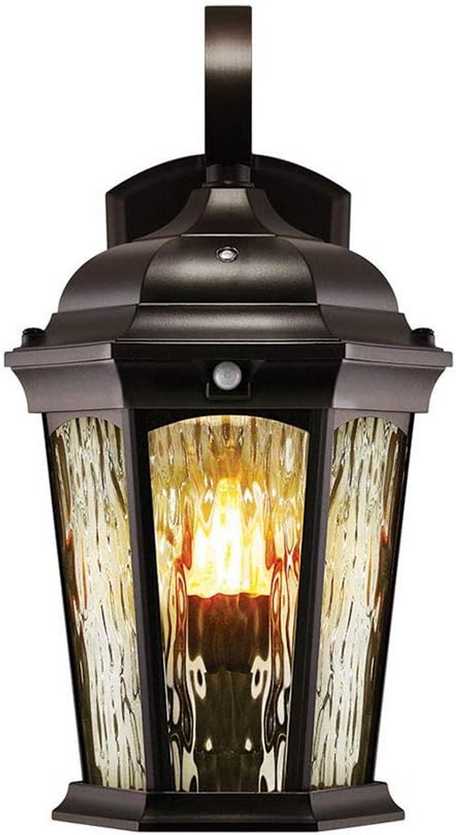 Flakkerende Vlam Buitenlamp met Bewegingssensor en Schemerfunctie, Waterglas