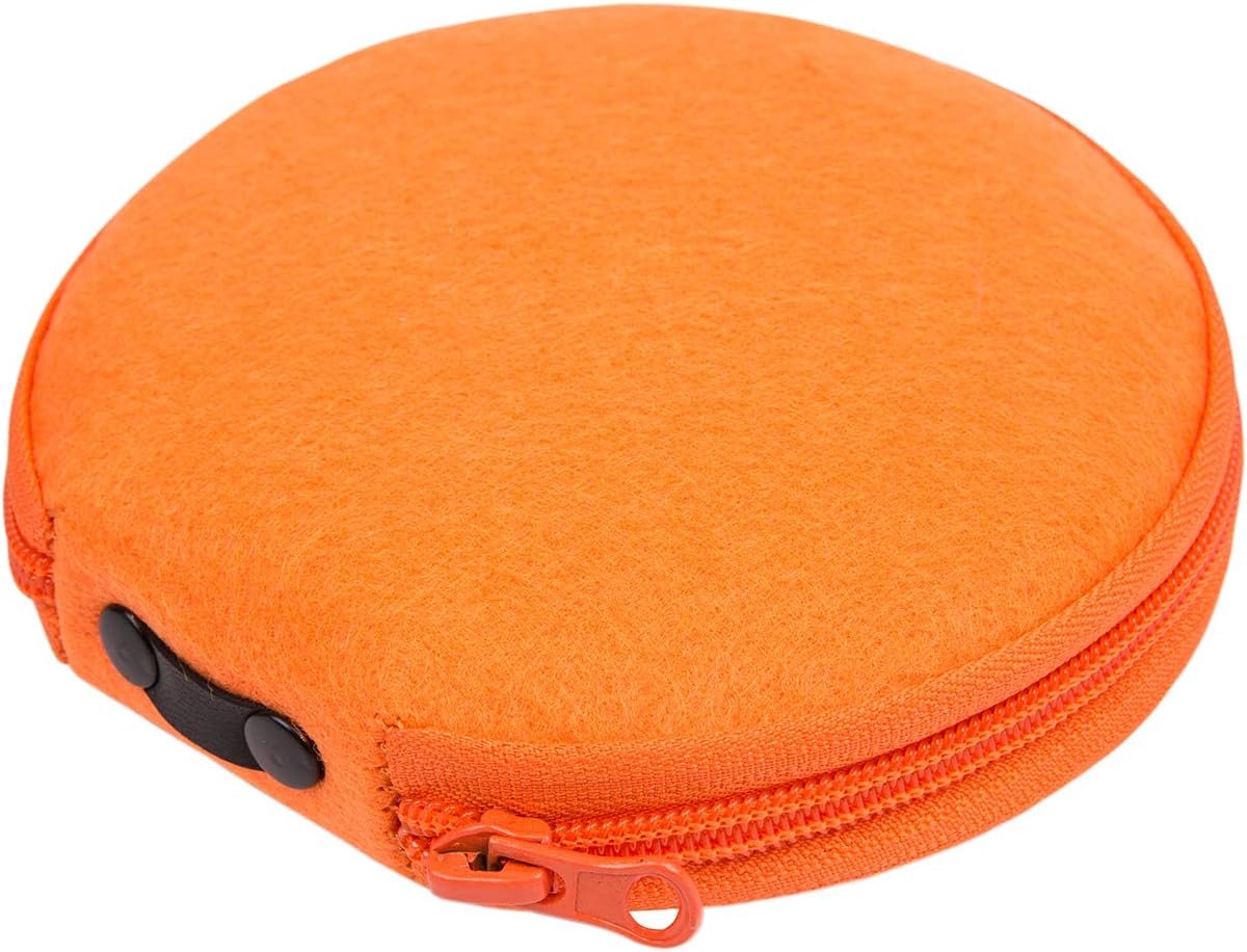 Ronde Vilt CD Opslag Portemonnee voor 20 Discs - Oranje Organizer