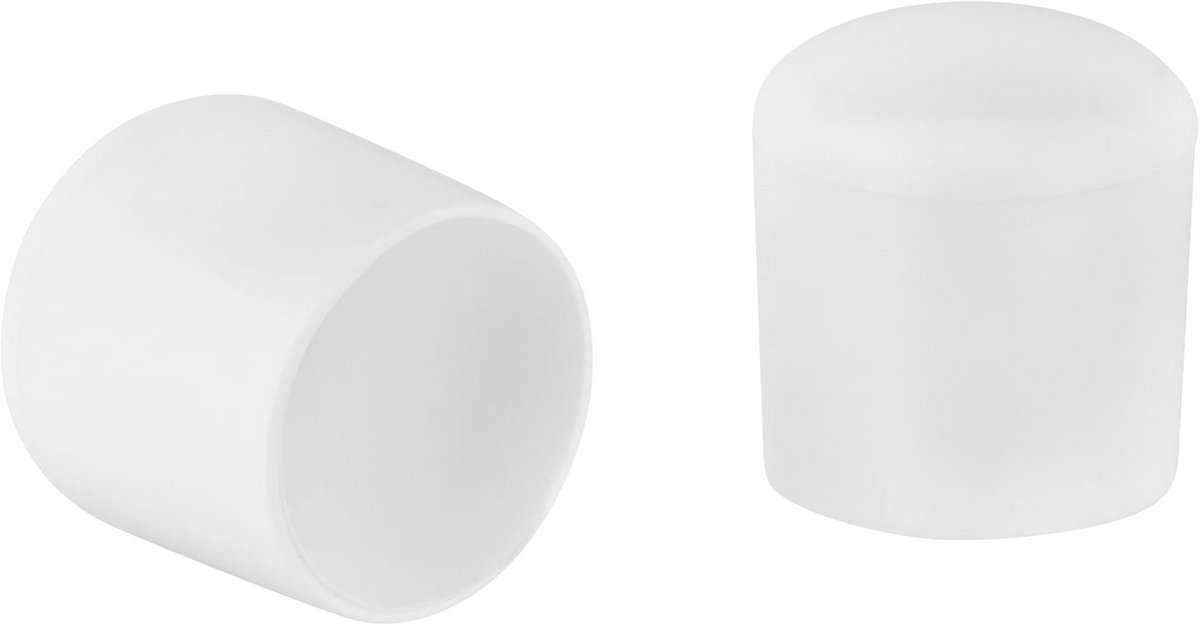 20 Ronde Stoelpootdoppen Wit voor Krasvrije Vloeren Ø 10-32 mm