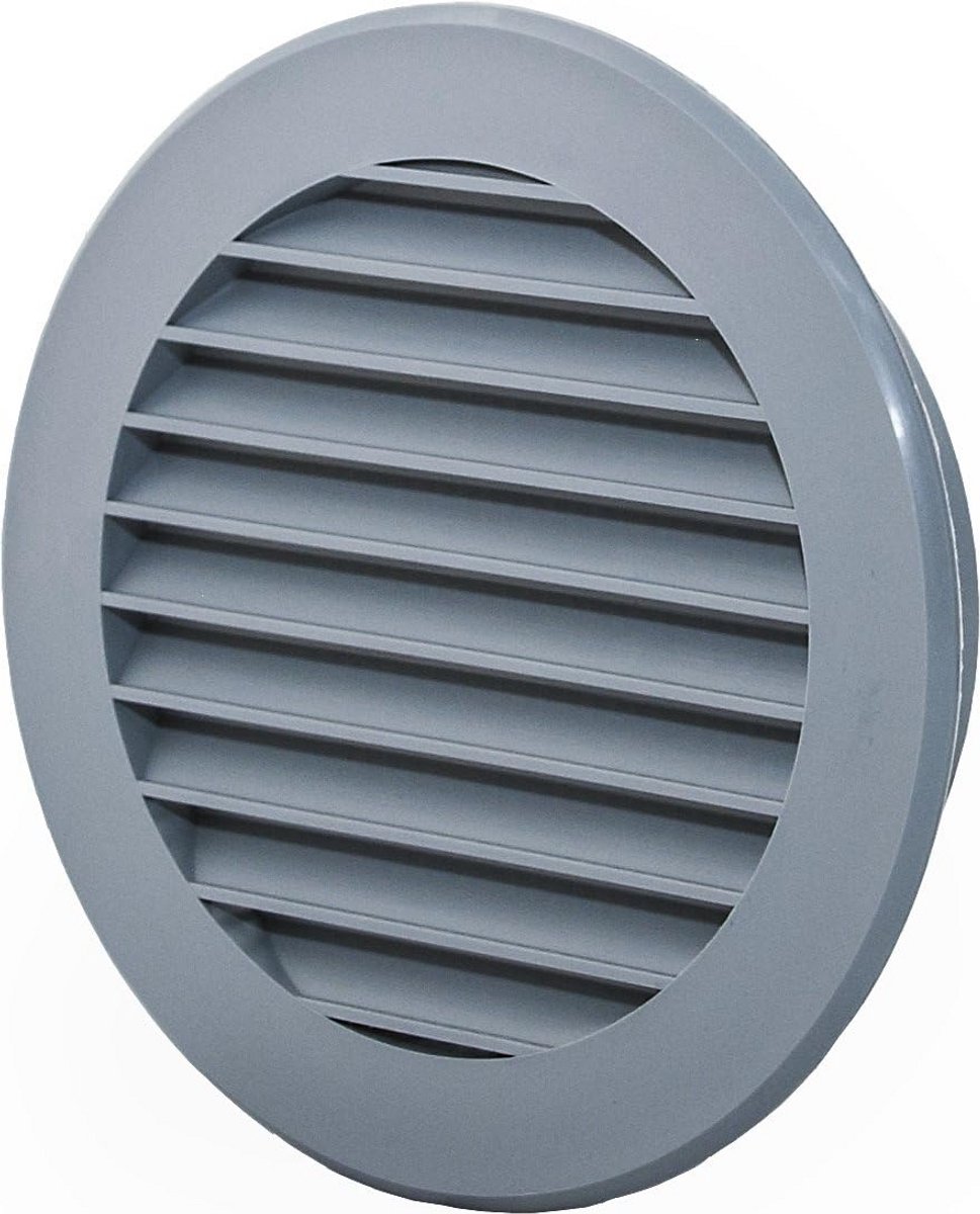Rond Ventilatie Rooster Ø 100 mm Grijs met Insectennet - ABS Kunststof