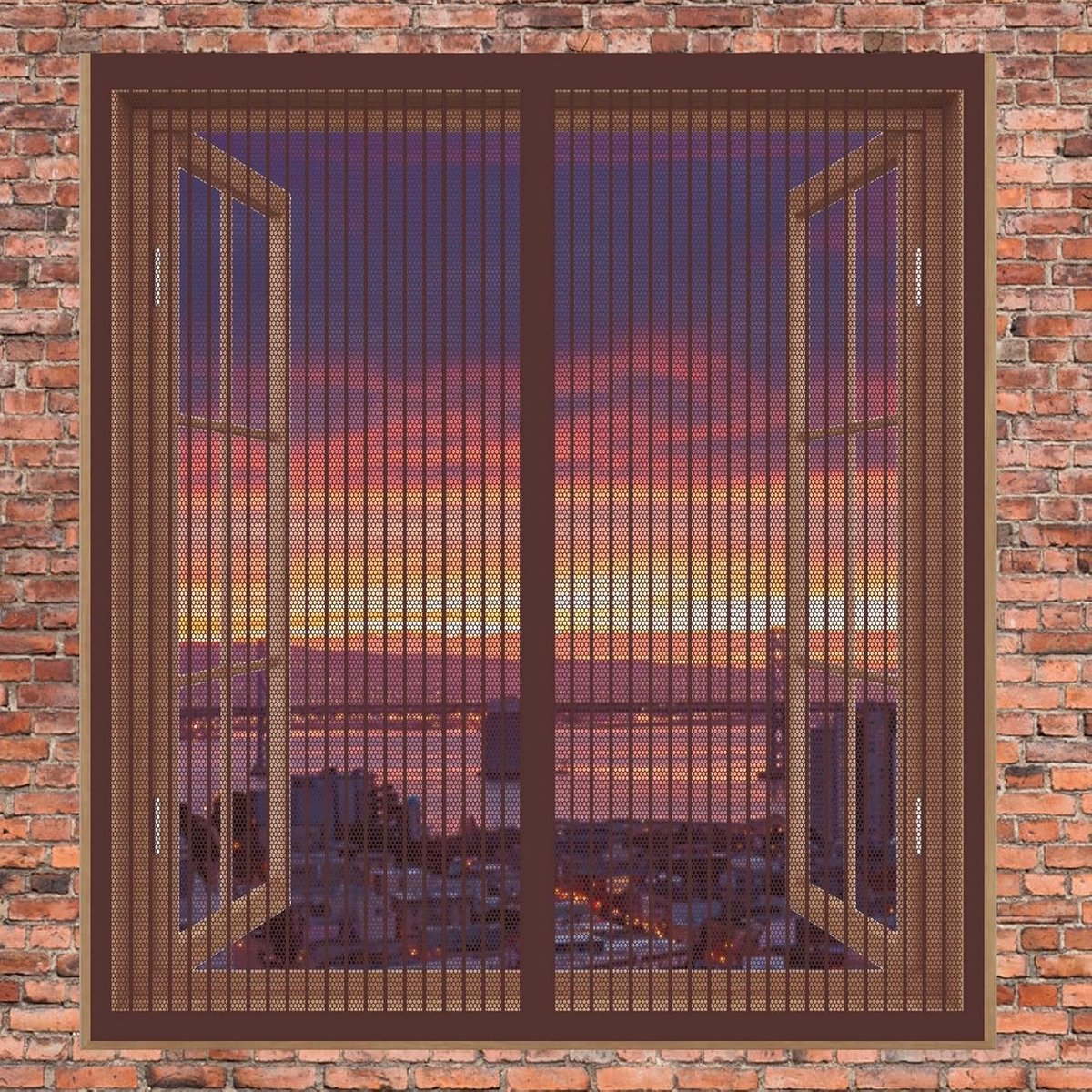 Magnetisch Vliegengordijn Deur - Hor voor Balkondeur en Raam - 140x70cm - Bruin