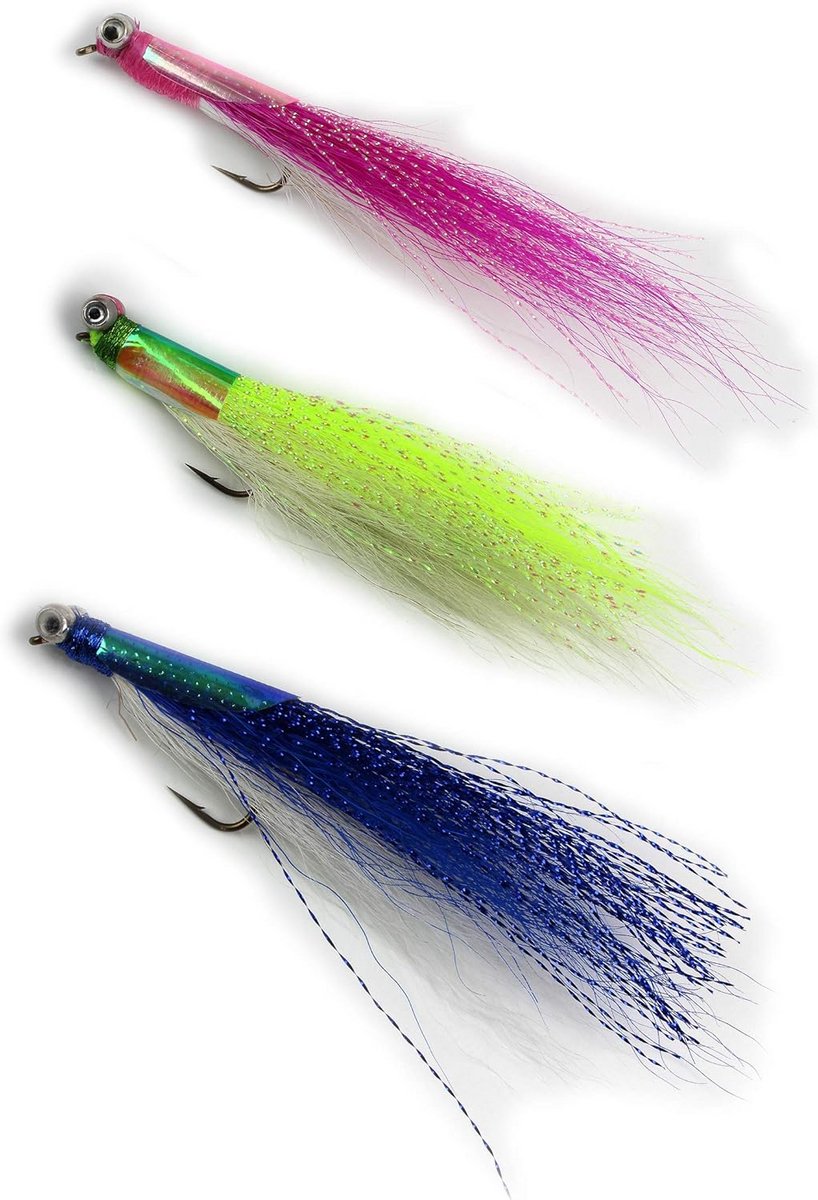 Vliegenvis set 3-delig voor grote forellen en roofvissen, 10 cm