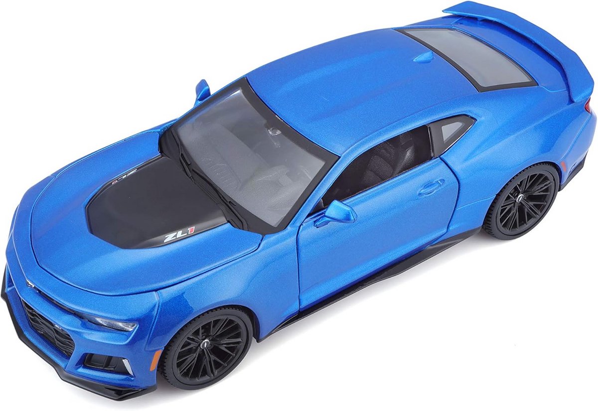 Gedetailleerd Diecast Modelauto 1:24 Camaro ZL1 Sportwagen Blauw