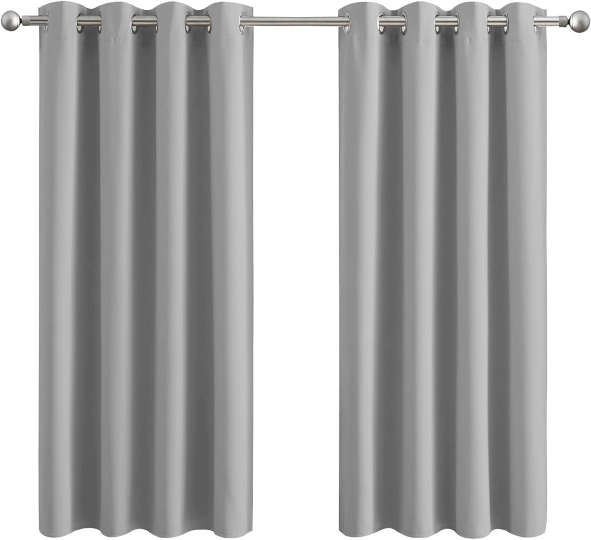 Famanu Verduisterende gordijnen - gordijnen voor slaapkamer - superzacht extra lang thermisch gordijn in de woonkamer - met Tiebacks (lichtgrijs - 66 inch breedte x 54 inch (168 x 137 cm) Light Grey