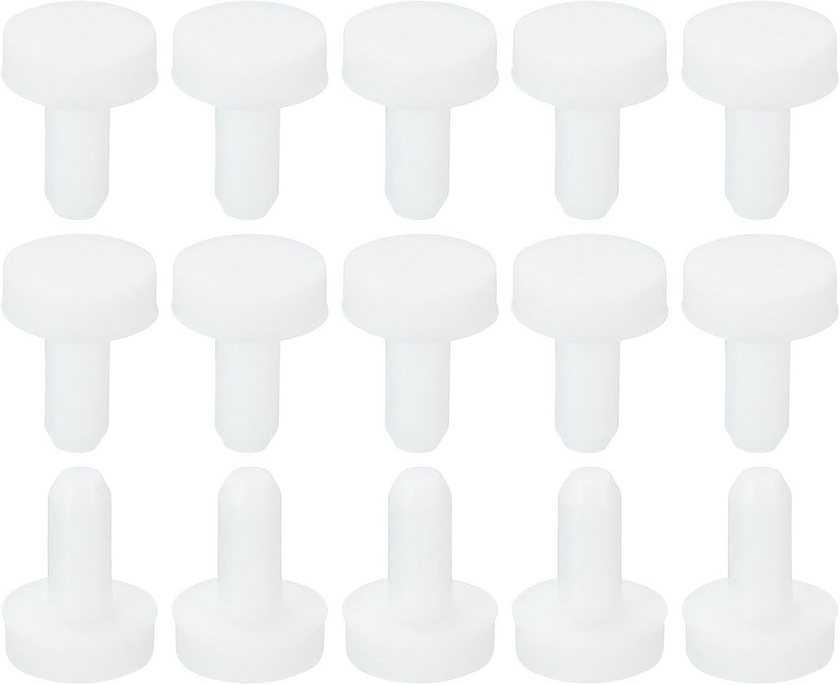 15 Stuks Siliconen Rond Dop Wit | Zachte Flexibele Rubber Stop voor Gaten 2,8-3 mm