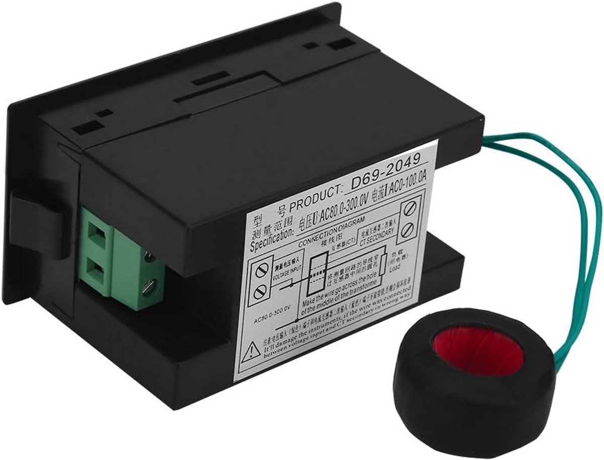 Digitale AC Voltmeter Ammeter Energimeter met Kleurenscherm en Geheugenfunctie