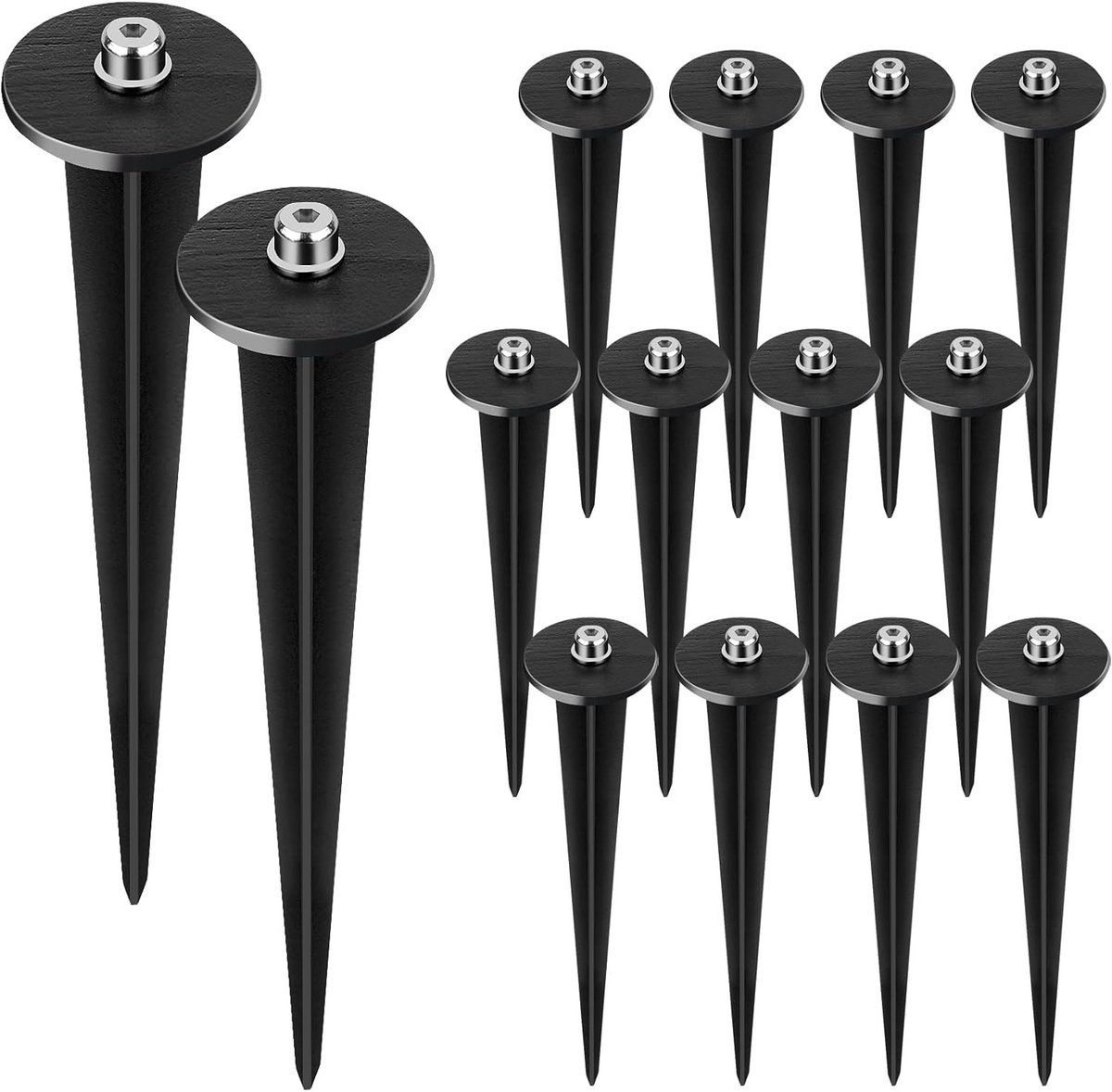 12 Stuks Metalen Grondhaken voor Solar Tuinspots en Buitenverlichting, Universele Vervangingspennen