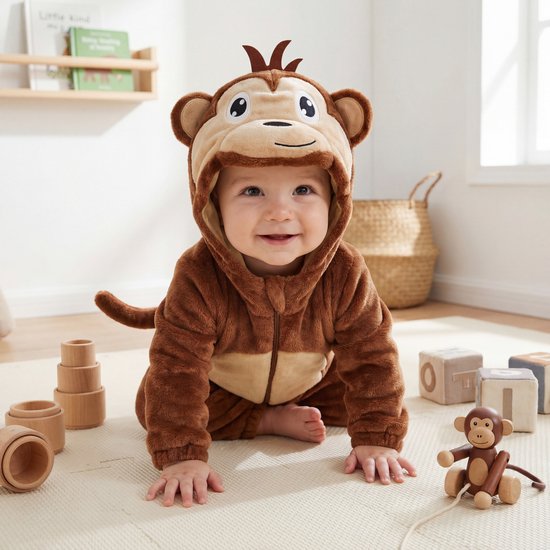 JAXY Body Bébé - Barboteuses Barboteuses - Pyjama Bébé - Costume Bébé - Déguisements Bébé - Costume Bébé - Combinaison Hiver Bébé - Barboteuse Bébé - Combinaison Ski Bébé - Bébé Déguisements Bébé - 12-18 Mois - Singe