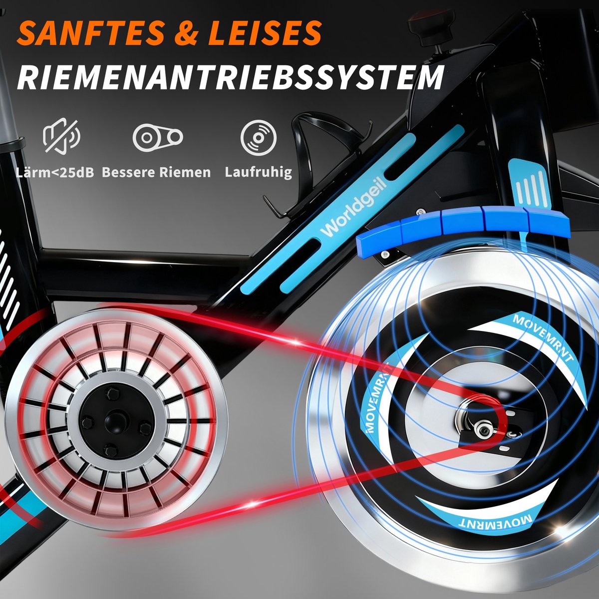 Glitzerlife magnetische hometrainer Fitnessbike met LCD - afbeelding 3