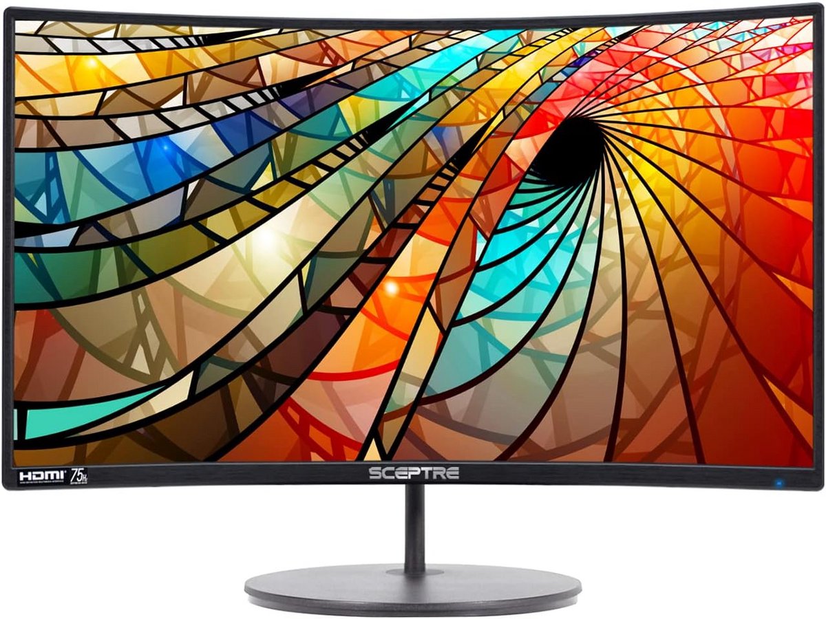 27 inch Gebogen LED Monitor 1080p Full HD 75Hz - HDMI, DisplayPort, VGA - Ingebouwde Speakers