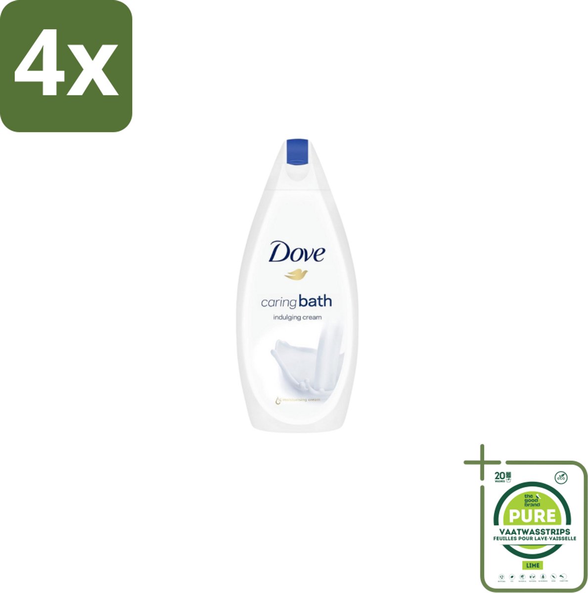 Dove – Douchegel – Caring Bath – 450 ml - Voordeelverpakking - 4 stuks - Douchegel - Huid verzorging