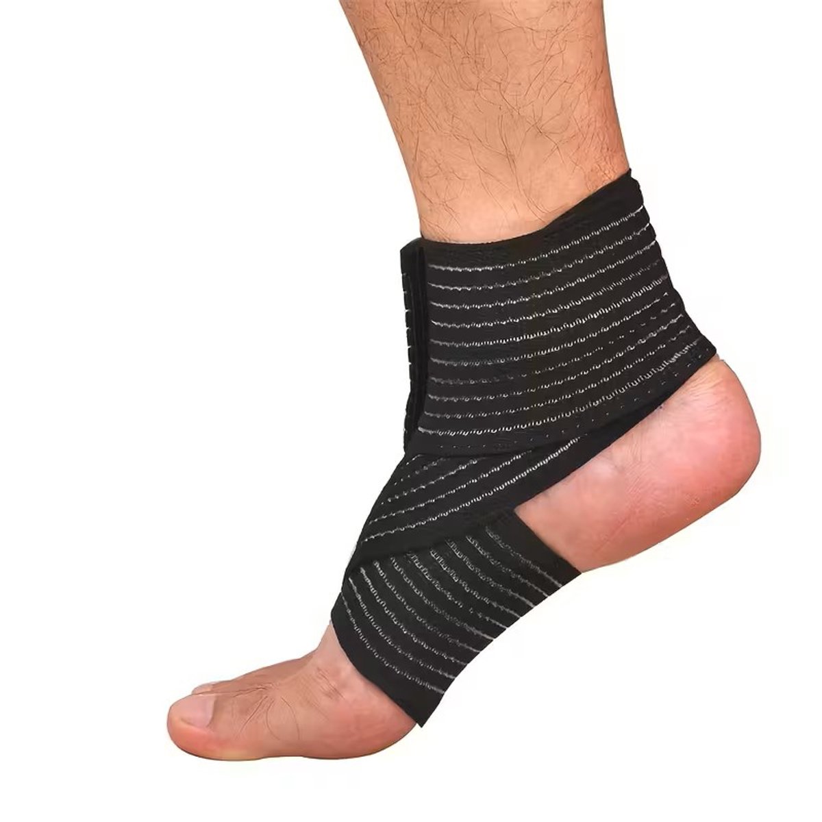 Verstelbare Enkelbrace Compressie - One-size - Verstelbare Enkelbandage & Enkelsteun voor Sport & Dagelijks Gebruik - Voetbrace voor Links en Rechts - Extra Stabiliteit bij Beweging - Comfortabele Enkelband - Unisex - Zwart