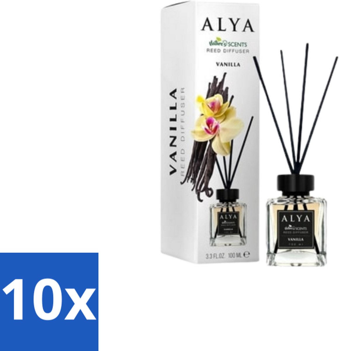 Alya – Reed Diffuser – Vanilla – Interieurparfum - Bulkverpakking - 10 stuks