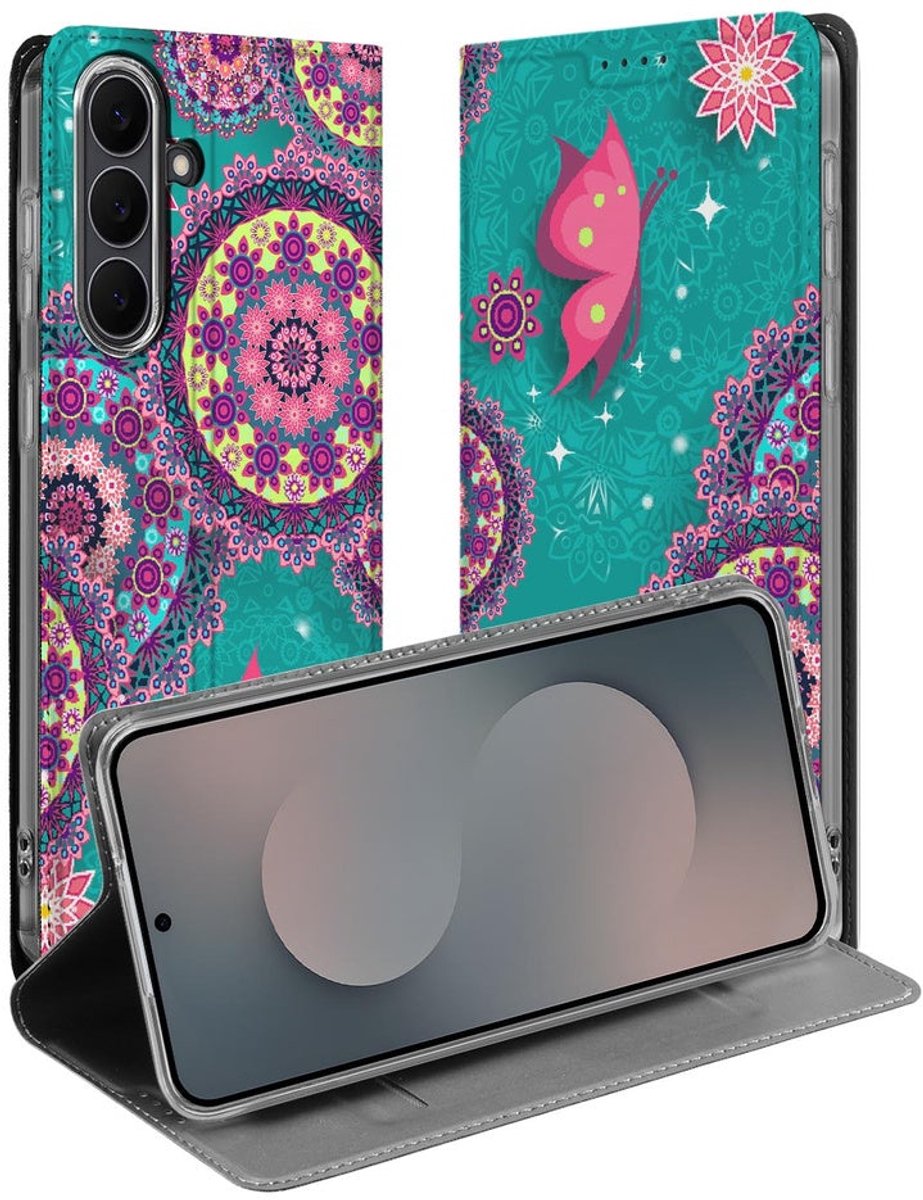 Samsung Galaxy S25 FE Standcase Hoesje Cirkels en Vlinders