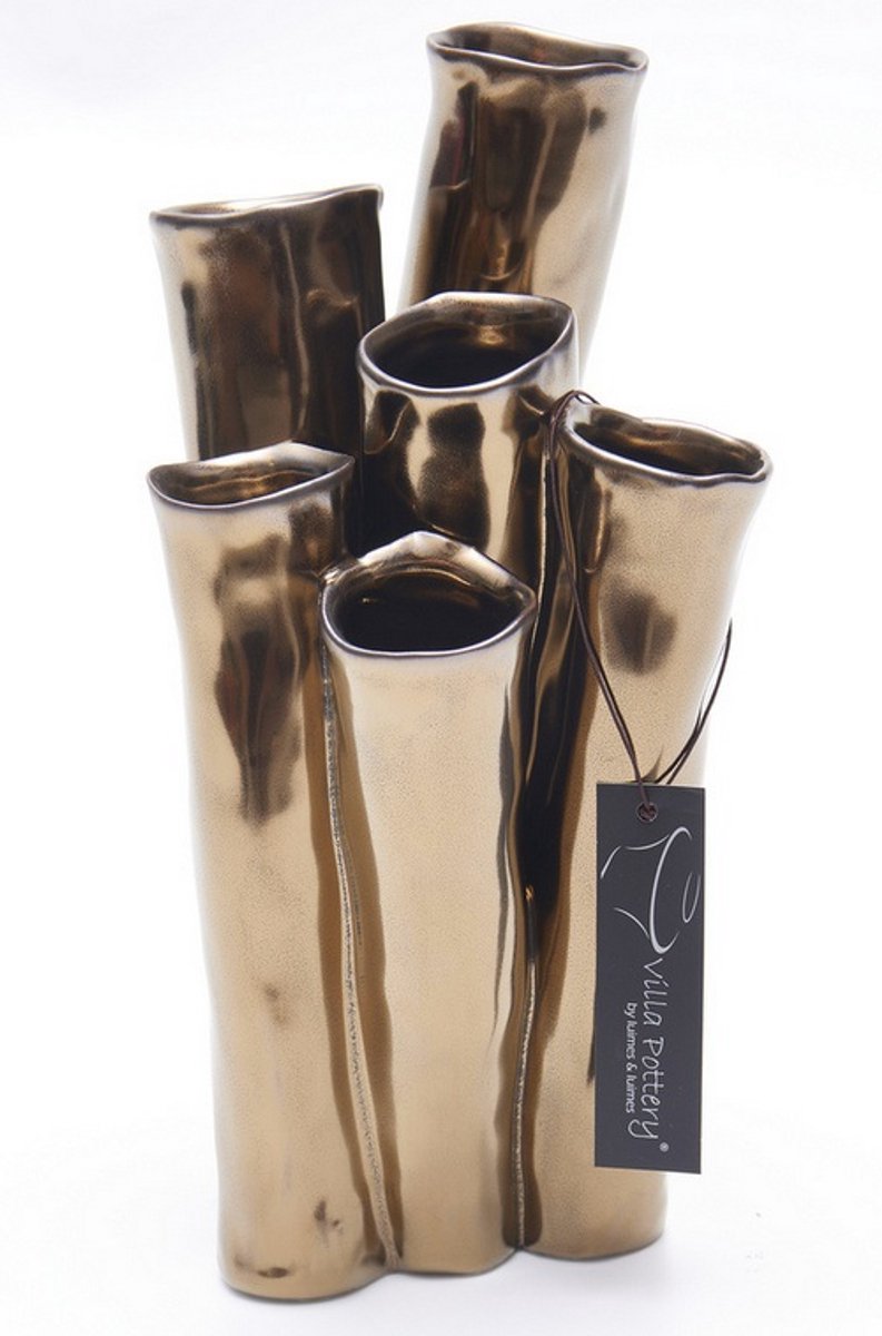 Villa Pottery Vaas - Villa Pottery - Decoratie - Woondecoratie - porselein - waterdicht - New Juul 1_3 Golden Goud