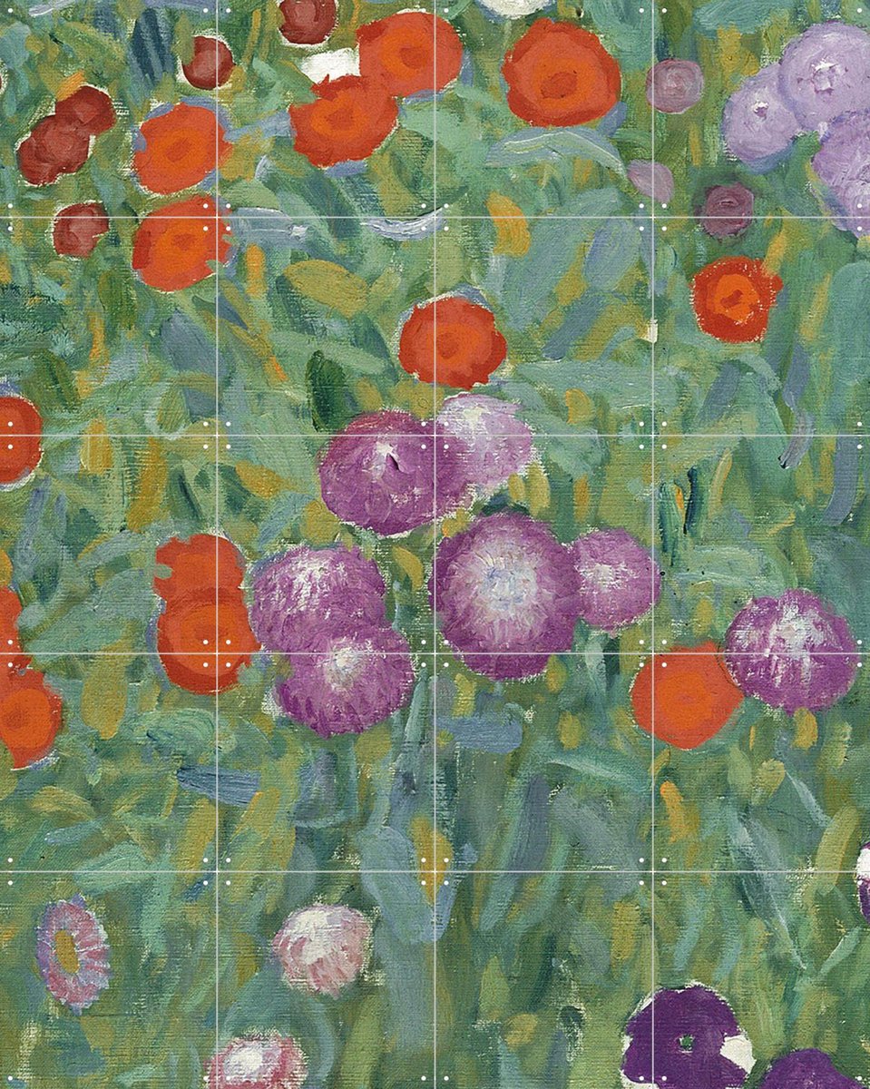 IXXI Flower Garden 1905, Gustav Klimt & Bridgeman Images - 80 x 100 cm - Gratis ophangtool - Grote wanddecoratie en posters - Klassiek