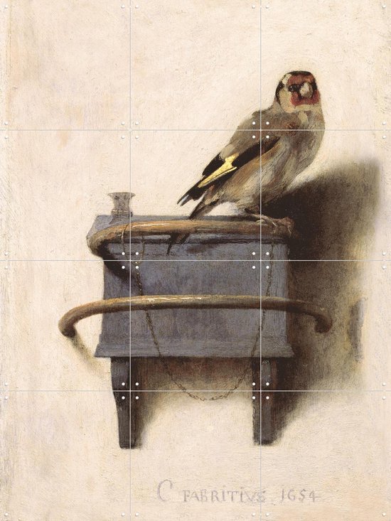 IXXI Het puttertje, Carel Fabritius & Mauritshuis - 60 x 80 cm - Grote wanddecoratie en posters - Naturalisme, Realisme, Klassiek, Olieverf