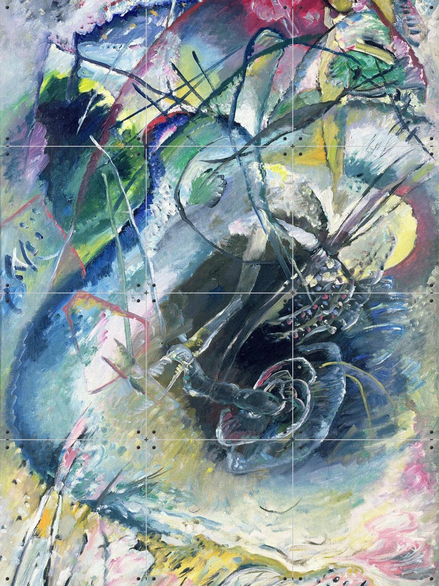 IXXI Untitled Improvisation, Kandinsky & Bridgeman Images - 60 x 80 cm - Gratis ophangtool - Grote wanddecoratie en posters - Olieverf, Kleurrijk