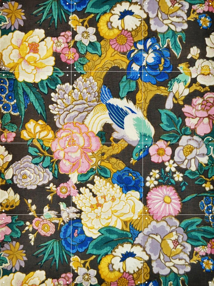 IXXI Chinoiserie-style furnishing Fabric, Victoria and Albert Museum - 60 x 80 cm - Gratis ophangtool - Grote wanddecoratie en posters - Ornamenteel