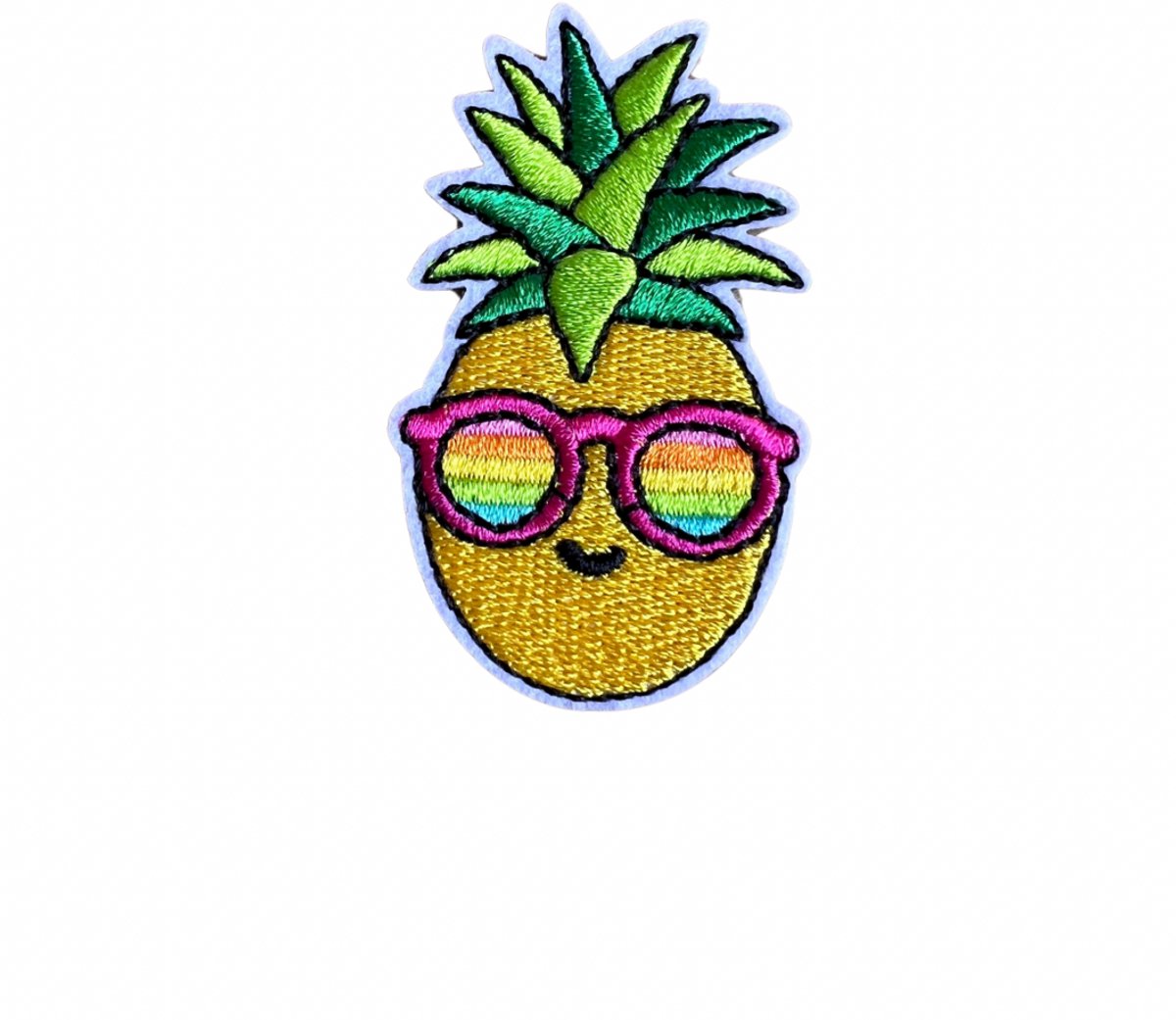 Ananas goud strijk embleem - applicatie patch - patches - stof