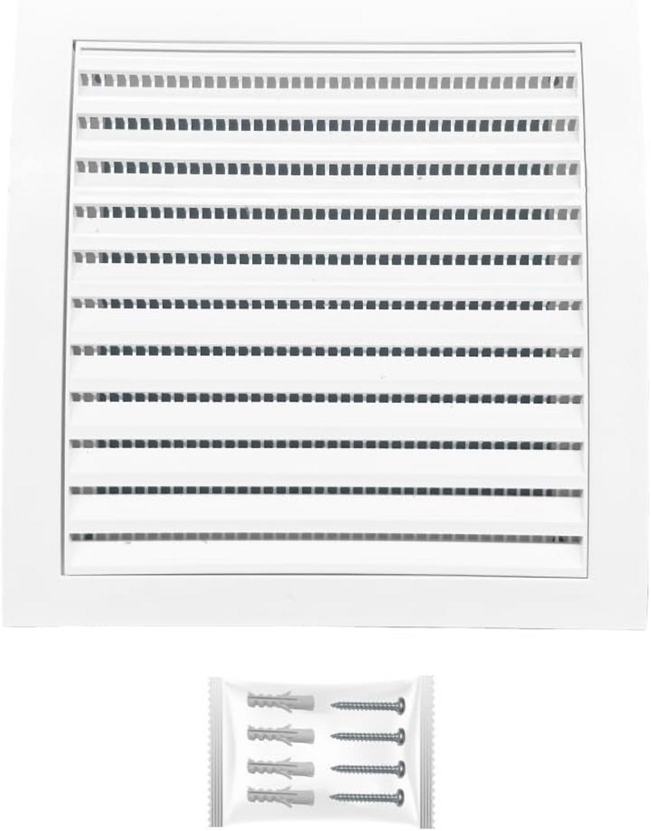 Vierkant Ventilatie Rooster 150x150 mm voor Badkamer en Keuken - Inbouw Afvoerventilator met Muggennet