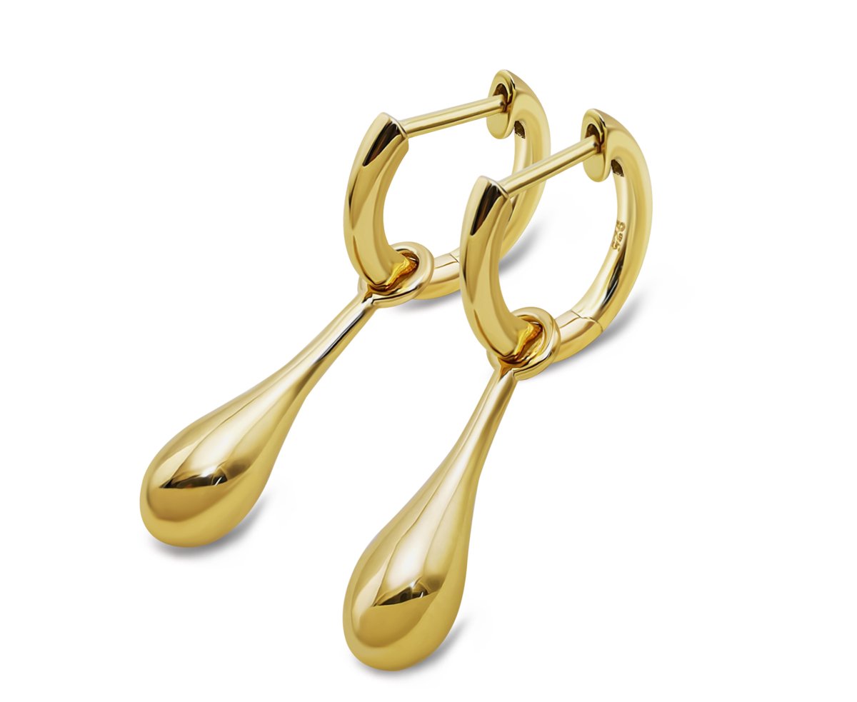Oorringen Druppel hanger Goudkleur Zilver Gold-Plated JE048G