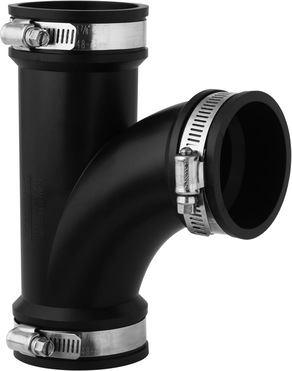 Flexibel T-Stuk 63mm PVC Elastomeer voor Vijvers | Eenvoudige Aansluiting en Lekdichte Fixatie