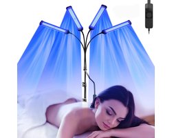 Rolu Zonnebank – Zonnehemel – Gelaatsbruiner - 432 LED – 60W - 360° Draaibaar – 4 Lichtknoppen - Timerfunctie