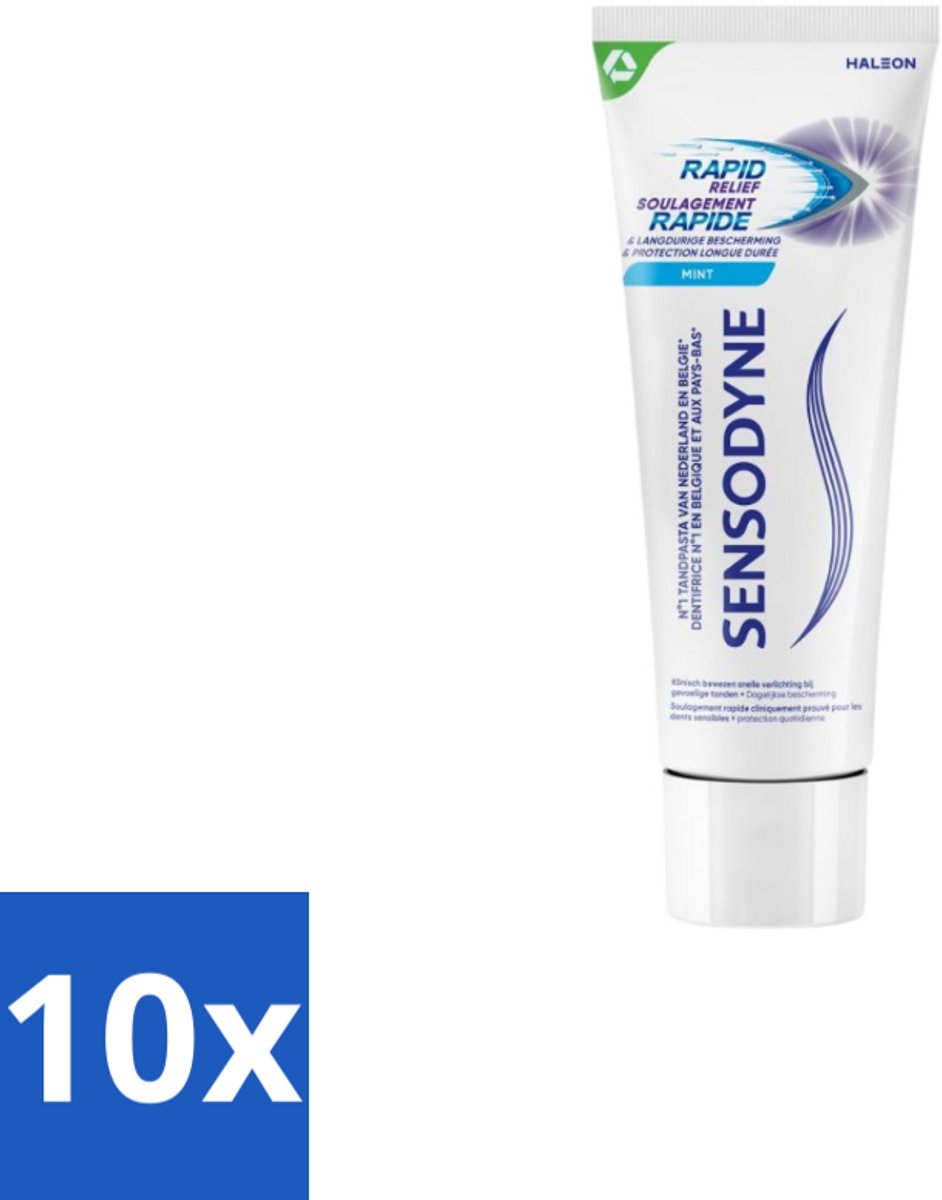 Sensodyne – Tandpasta – Rapid Relief Whitening – 75 ml - Bulkverpakking - 10 stuks