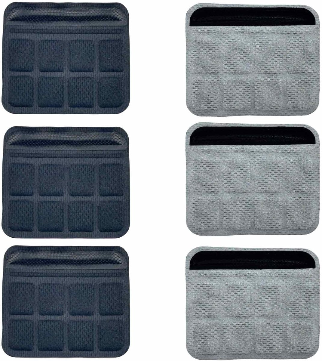 Set van 6 Kin Pads voor Fiets- en Motorhelmen - 3 Zwarte en 3 Grijze Zachte Schuim Pads