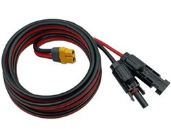 TLVX Zonnepaneel Kabel MC4 naar XT60 / 200CM / Solarkabel 12AWG / Extern Zonnepaneel aansluiten / Solar Cable Connector / Zonnepaneel Adapter / Verlengkabel / Geschikt voor Ecoflow Delta Powerstation Batterij / 2 Meter
