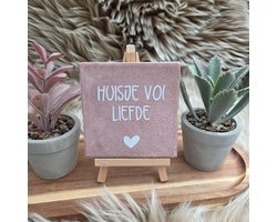 Wenstegeltje 'Huisje vol Liefde' (10x10 cm)